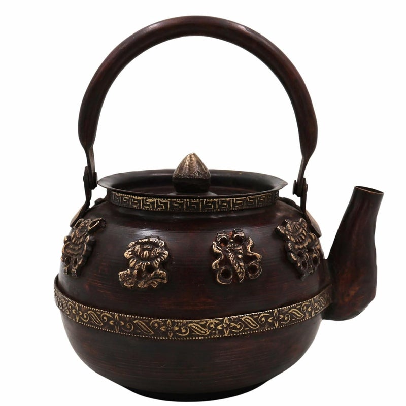 Bhunes Brass Surahi Kettles Vintage Ewer Pitcher Pot Jug Handcrafted Decorative Gift Home Dcor Capacity 400MlBrown 65 Inch 1 Piece - Image 2