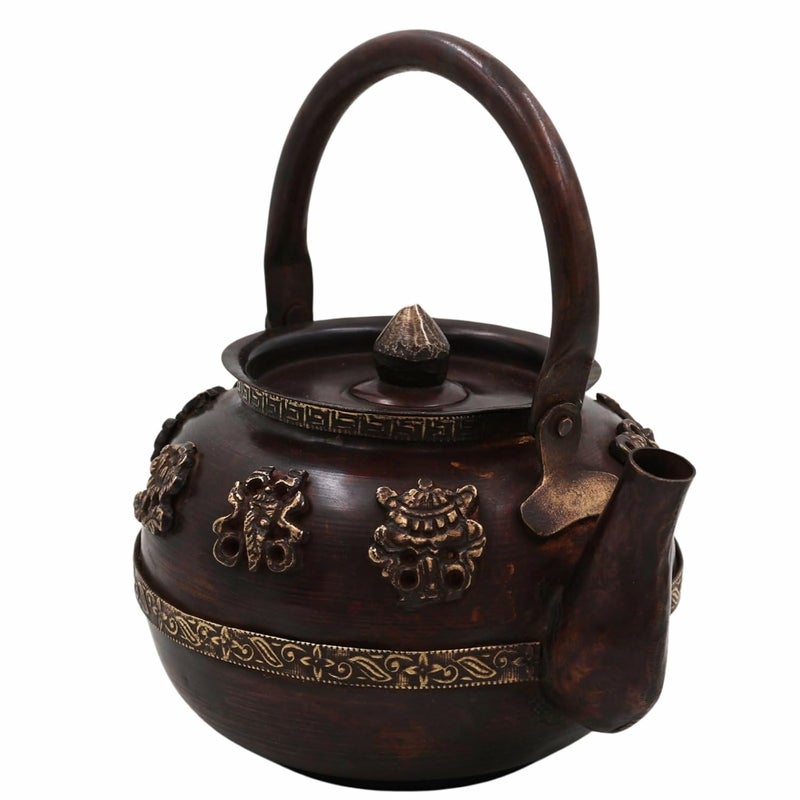 Bhunes Brass Surahi Kettles Vintage Ewer Pitcher Pot Jug Handcrafted Decorative Gift Home Dcor Capacity 400MlBrown 65 Inch 1 Piece - Image 3