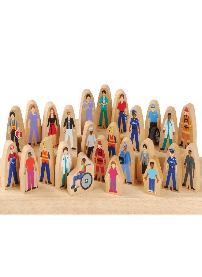 Constructive Playthings Constructive Playthings Wooden Community Helpers, Diverse Citizens & Careers, Use with Building Blocks, Creative Play, Social Emotional Learning Toy, Long-Lasting, Toddler Toys for 3 Years & Up  - Image 4
