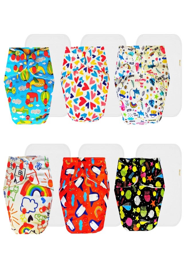 حفاضات دمبلدو القماشية الممتازة مع حشوة قطنية (عبوة من 6 قطع) | شعور بالجفاف والراحة | تهوية جيدة | مناسبة للسفر | مثالية للأطفال الصغار | من 3 أشهر إلى 3 سنوات | للجنسين - Image 1