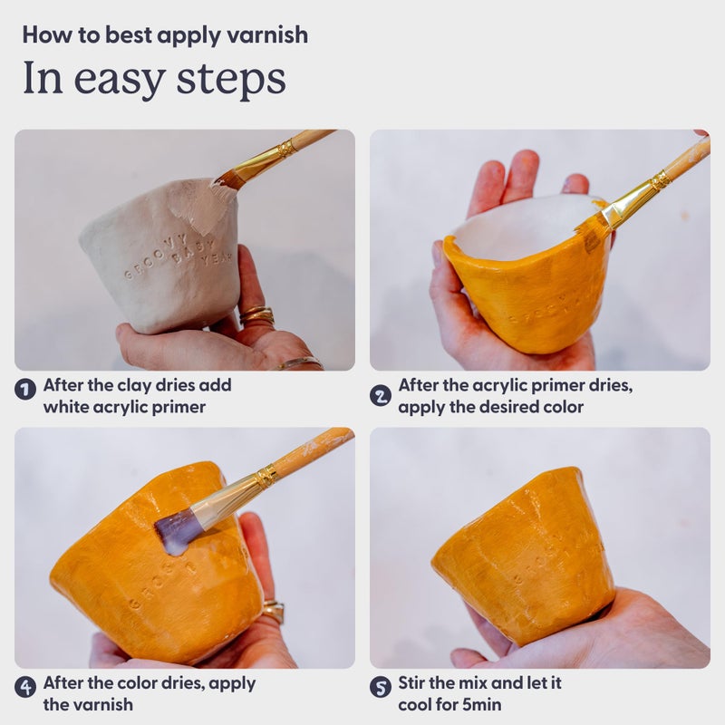 Sculpd Clear Glaze for Air Dry Clay and Acrylic Paint, Create Waterproof Pottery from Home, Scratch Resistant, Matte Varnish - Image 3