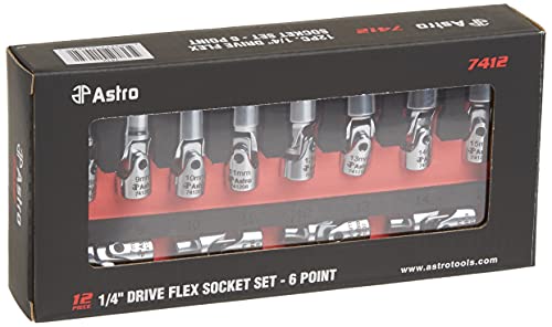 Astro Pneumatic Tool 7412 12-Piece 1/4" Drive Flex Socket Set - 6 Point - Metric - Image 2
