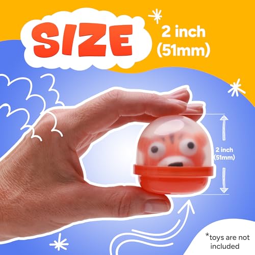 Entervending Capsule Vending Machine Translucent Orange Acorn Capsules Empty 50 pcs 2 inch Gumball Machine Capsules Bulk Party Favors DIY Containers Easter Basket Stuffers Gifts Pinata Stuffers - Image 5
