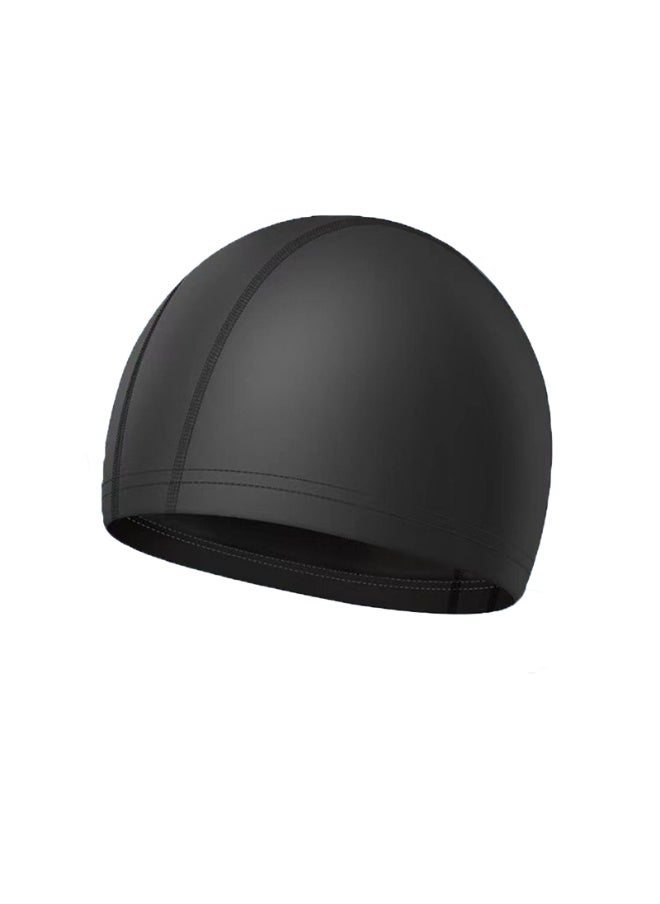 Generic PU Waterproof fabric Swimming Cap,Long Hair Swim Cap Shower Cap for Men Women  - Image 1