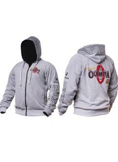 Generic 2019 New Olympia Fitness Hoodie Cotton Print Zip Sweatshirt 19 style Gray 