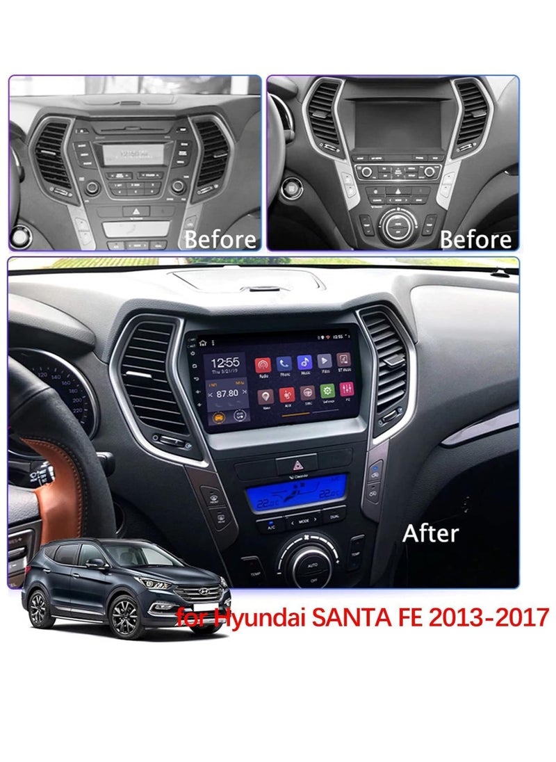 AVT - Android Car Stereo for HYUNDAI IX45 SANTA FE 2013-2017 2GB RAM 32GB ROM Mirror-Link Wi-Fi BT, Radio GPS Navigation, 9 Inch Support Apple Carplay, IPS Touch Screen with Backup Camera Included - Image 1