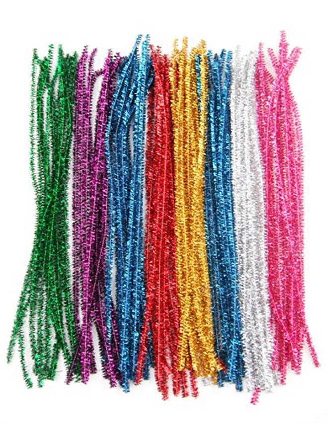 All In One 100Pcs Mixed Color Glitter Sparkle Pipe Cleaners Tinsel Stems 6Mm 12Inch - Image 1