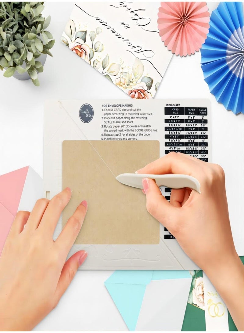 general Scoring Board - Scoreboard for Paper Crafts, Scoring Tool, Envelope Maker for Paper Crafts, Multipurpose Envelope Punch Board, Paper Scoring Board, Scoring Board for Card Making - Image 3