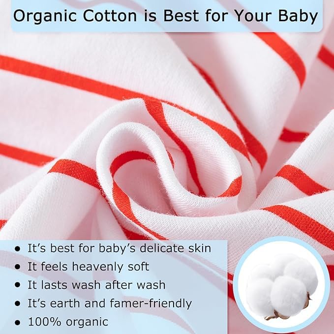 AOMOMO 2-Pack Baby Clothes Newborn Bodysuits I Love Daddy &Mummy Romper, Cotton Footed Pajamas for Baby Boys and Girls - Image 4
