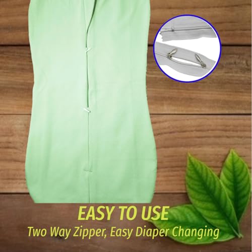 MammaChamp Zipper Swaddle Sleeping Sack/Pod/Blankets/Wrap/Bag New Born Baby for 0-3 Months (Pack of 1) (Light Green) - Image 4