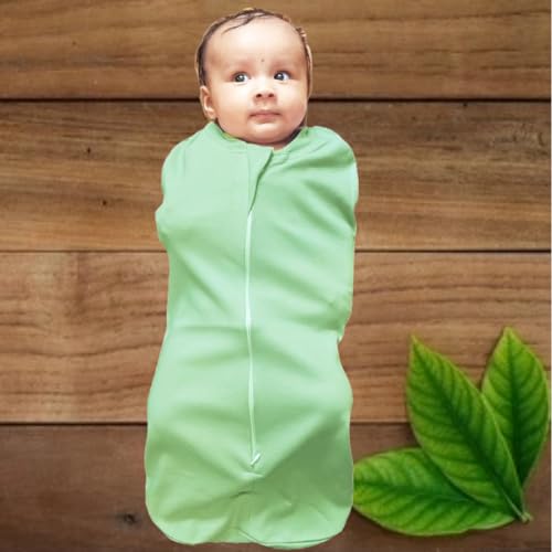 MammaChamp Zipper Swaddle Sleeping Sack/Pod/Blankets/Wrap/Bag New Born Baby for 0-3 Months (Pack of 1) (Light Green) - Image 2