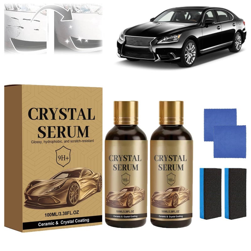 Crystal Serum Ceramic Coating 100ml Advanced Graphene Coating for Cars 9H Auto Detailing 2pcs - Image 2