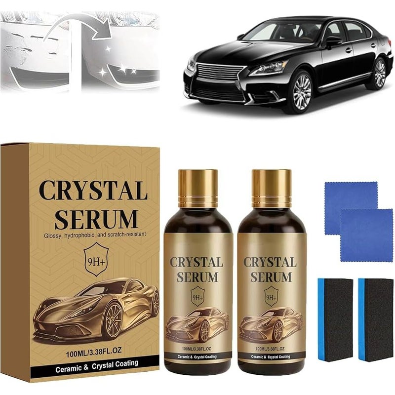 Crystal Serum Ceramic Coating 100ml Advanced Graphene Coating for Cars 9H Auto Detailing 2pcs - Image 1