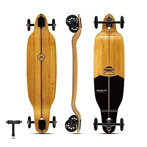 Magneto DropThrough Longboard Skateboard 8Ply Maple Deck Adult Longboard 100mm AllTerrain Wheels OffRoad Skateboard LowRider Deck Cruiser Board Maneuverability 40 in x 925 in Wood - Image 1