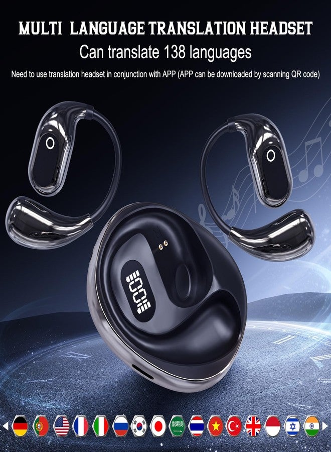 Iiglitch AI Translation Earbuds Real Time, 3-in-1 Translator Earbuds 144 Languages & Accen, Openair 5 OWS Translation Wireless Bluetooth Earphones, Open Air Translator Earphones fit iOS & Android (Black) - Image 2