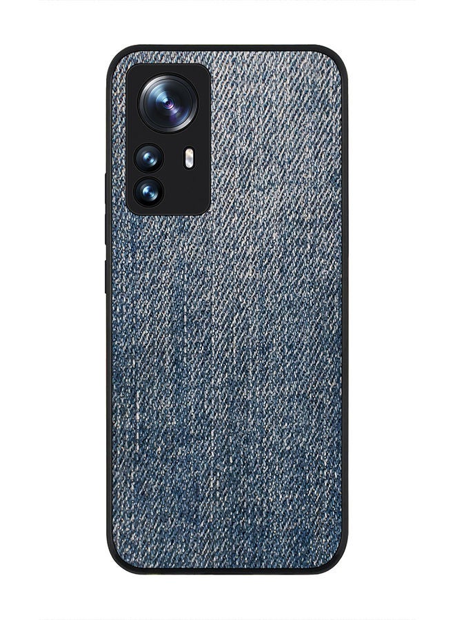 Stylizedd Rugged Black edge case for Xiaomi 12 Pro Slim fit Soft Case Flexible Rubber Edges Anti Drop TPU Gel Thin Cover - Dark Denim Print - Image 1