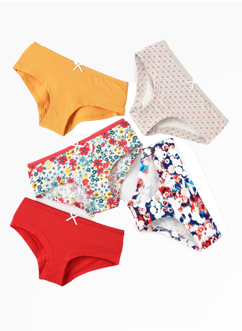 Jelliene 5 Pack Girls Briefs 95% Cotton 5% Elastane, Soft and Comfortable Underwear for Girls  - Image 1