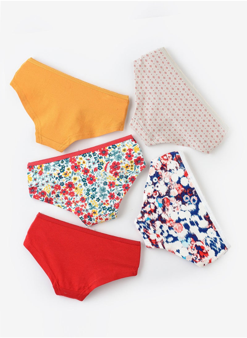 Jelliene 5 Pack Girls Briefs 95% Cotton 5% Elastane, Soft and Comfortable Underwear for Girls  - Image 2