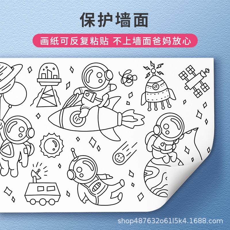Children'S Diy Graffiti Scroll, Non-Staining Walls, Baby Enlightenment Toys, Early Education Coloring Painting Cloth, Watercolor Painting - Image 5
