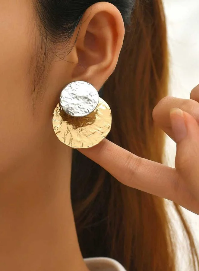 Take Two Take Two Hammered Two-Tone Earrings