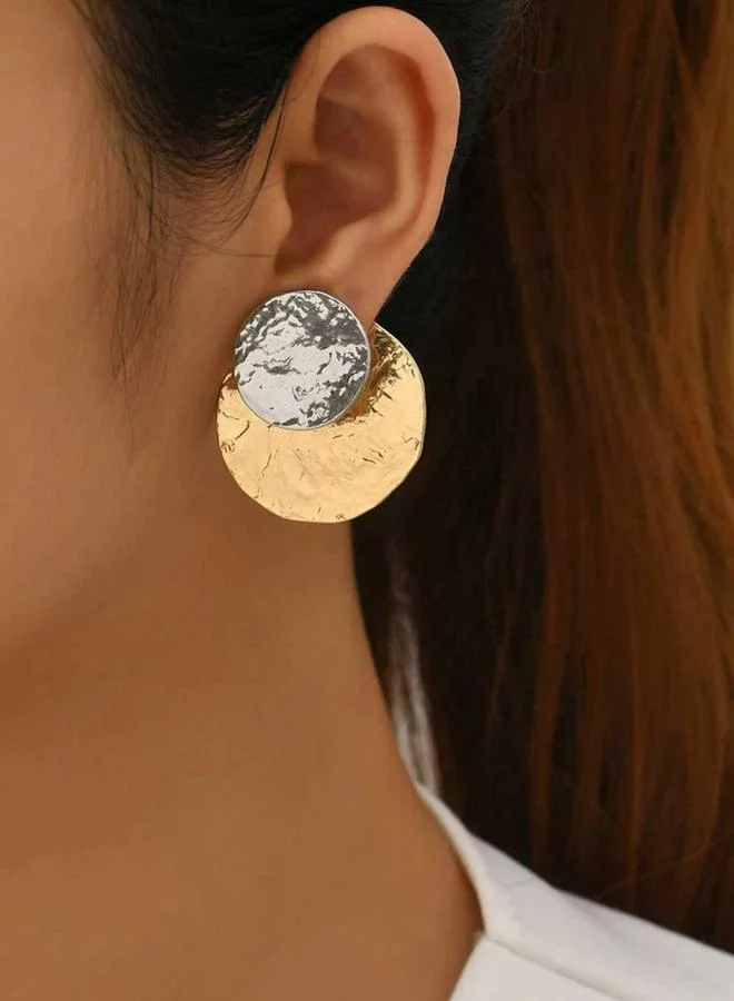 Take Two Take Two Hammered Two-Tone Earrings