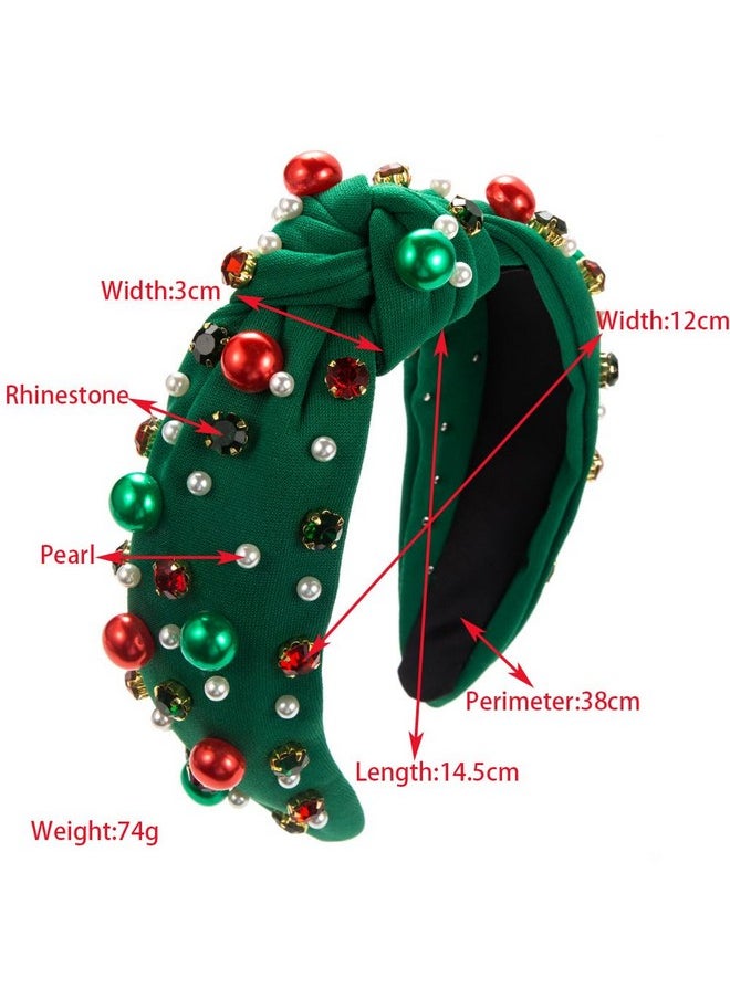 Christmas Pearl Knotted Headband For Women Red Green Pearl Rhinestone Crystal Jeweled Hairband Fashion Elegant Ladies Wide Knot Head Band Headpieces Hair Accessories - pzsku/ZD7A1AC58AC1BFC9A756FZ/45/_/1735566867/31479e48-4ae1-44ca-9993-b75f23d903af