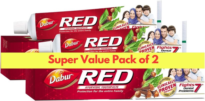 Dabur معجون أسنان دابر الأحمر الأيورفيدي للأسنان واللثة (2x200غ) - Image 1