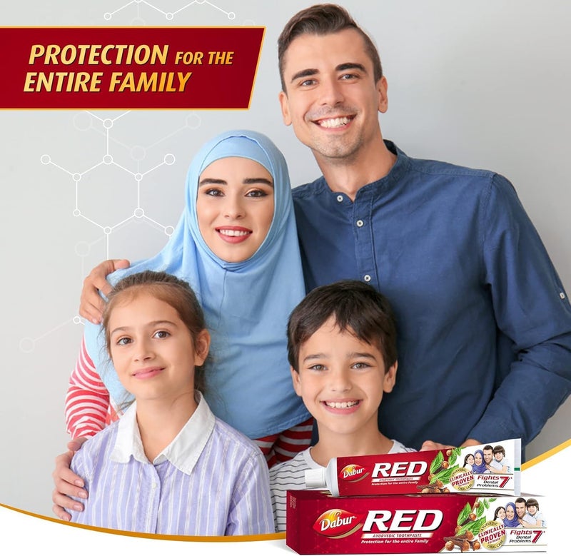 Dabur معجون أسنان دابر الأحمر الأيورفيدي للأسنان واللثة (2x200غ) - Image 3