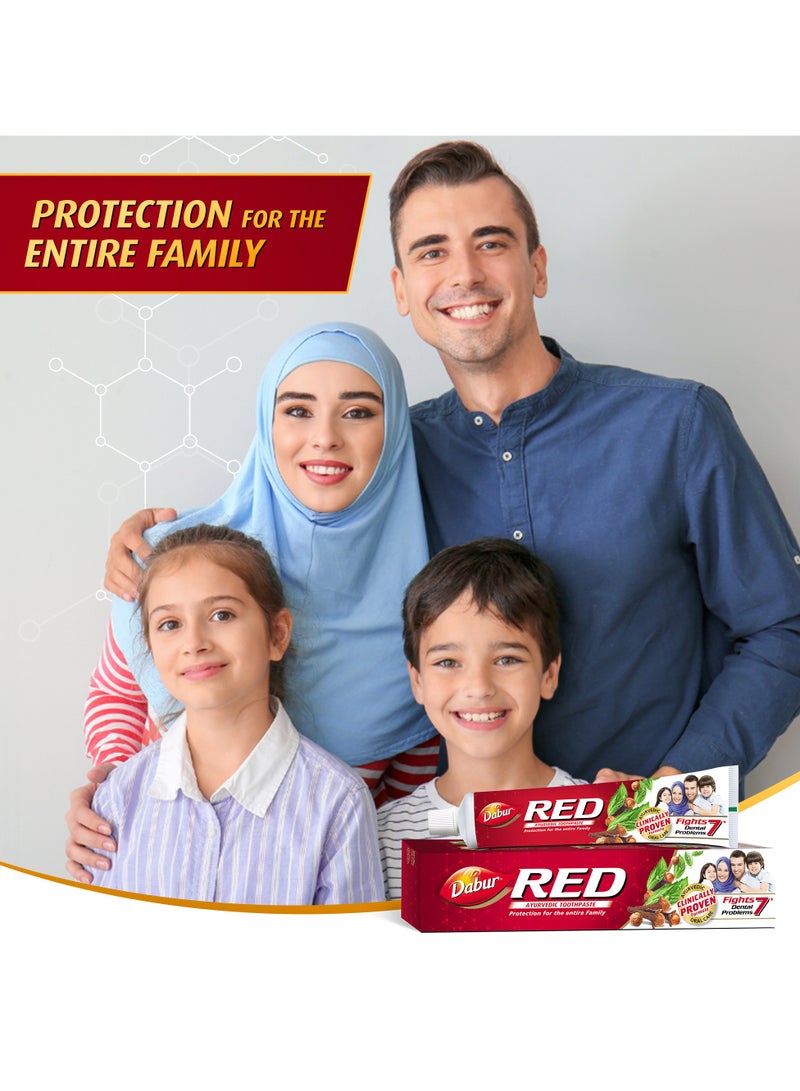 Dabur معجون أسنان دابر الأحمر الأيورفيدي للأسنان واللثة (2x200غ) - Image 4
