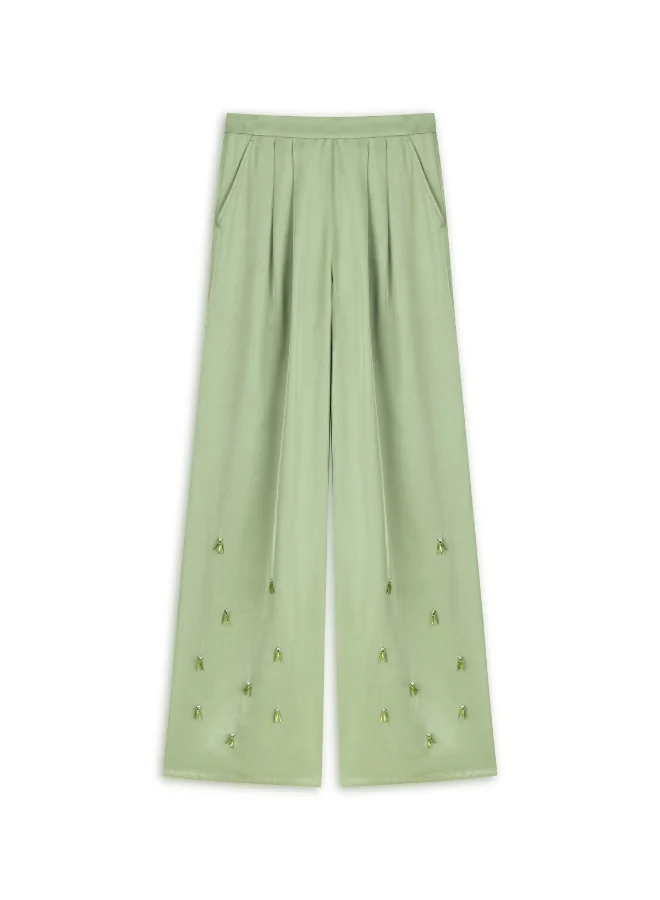 ابيكول Embroidered Wide-Leg Trousers
