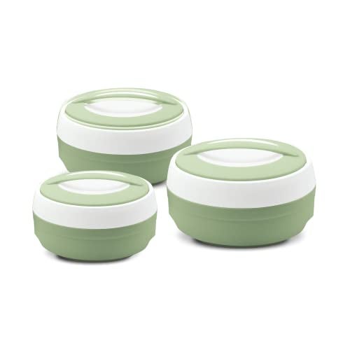 ASIAN Plastic Casserole Inner Stainless Steel Casserole Gift Set of 3 (600 ml, 1000 ml, 1500 ml), (Pestal Green) | PU Insulated | BPA Free | Food Grade | Hot & Cold | Easy to Carry - Image 4