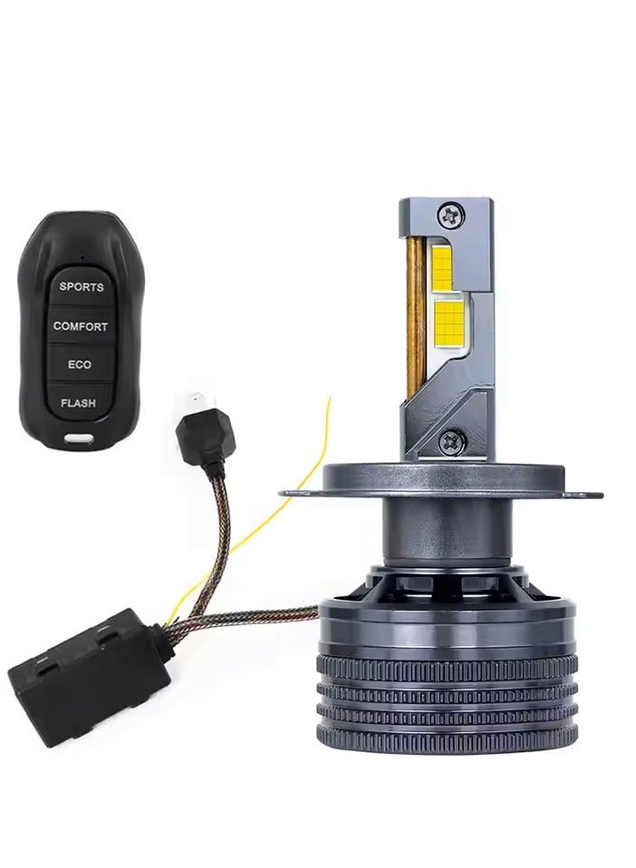 Ceser Smart Led 120W,4 Modes remote control (Flash,Eco,Comfort,Sport), 8500LM, IP68, Water & dust resistant,6000K, Aluminum alloy, Heat Sink, Colling fan, Combatible with most car, Plug & play (H 7) - Image 2