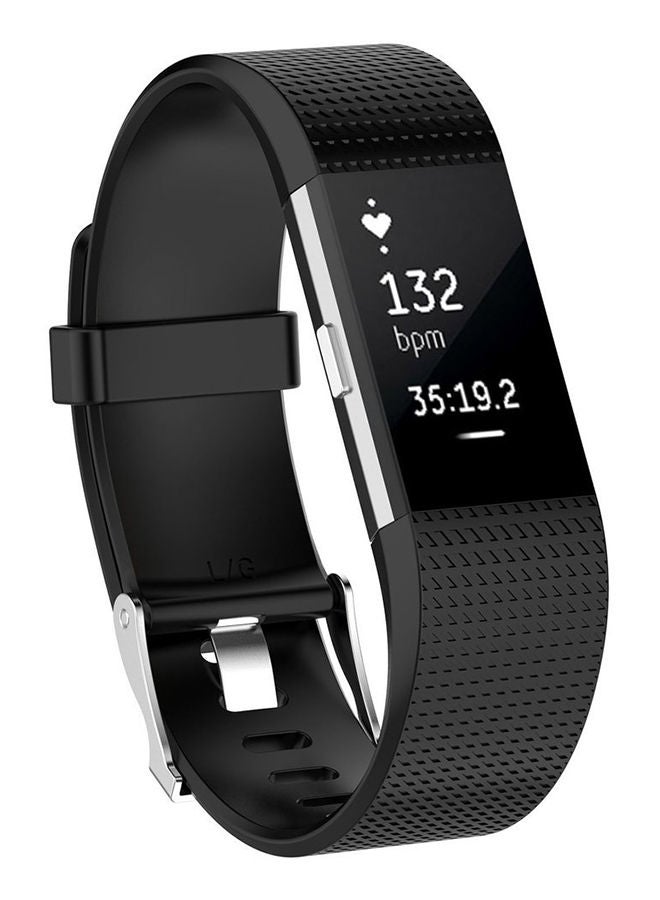 NIBEMINENT Replacement Wrist Strap For Fitbit Charge 2 Black  - Image 2