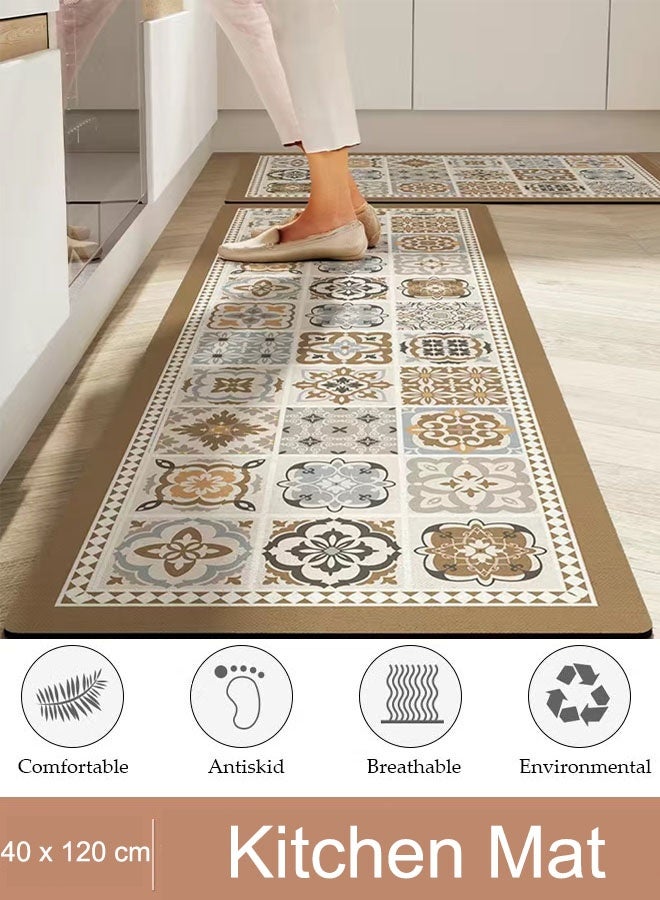 Kitchen Mat,Diatom Mud Kitchen Rug Mat,Extra Soft and Absorbent Bath Rugs,Non-Slip Quick Drying Floor Bath Tub Mat, for Kitchen Laundry Sink Bathroom Office,40 x 120cm/16 x 47in  - Image 1