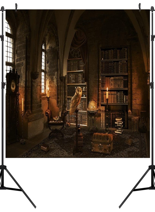 OUYIDA Wizard Magic Bookshelf Photography Backdrop for Halloween Bookcase Dress Up Party Candle Owl Decor Ancient Library Background Photo Booth Studio Prop 7X5FT CEM214B - Image 2
