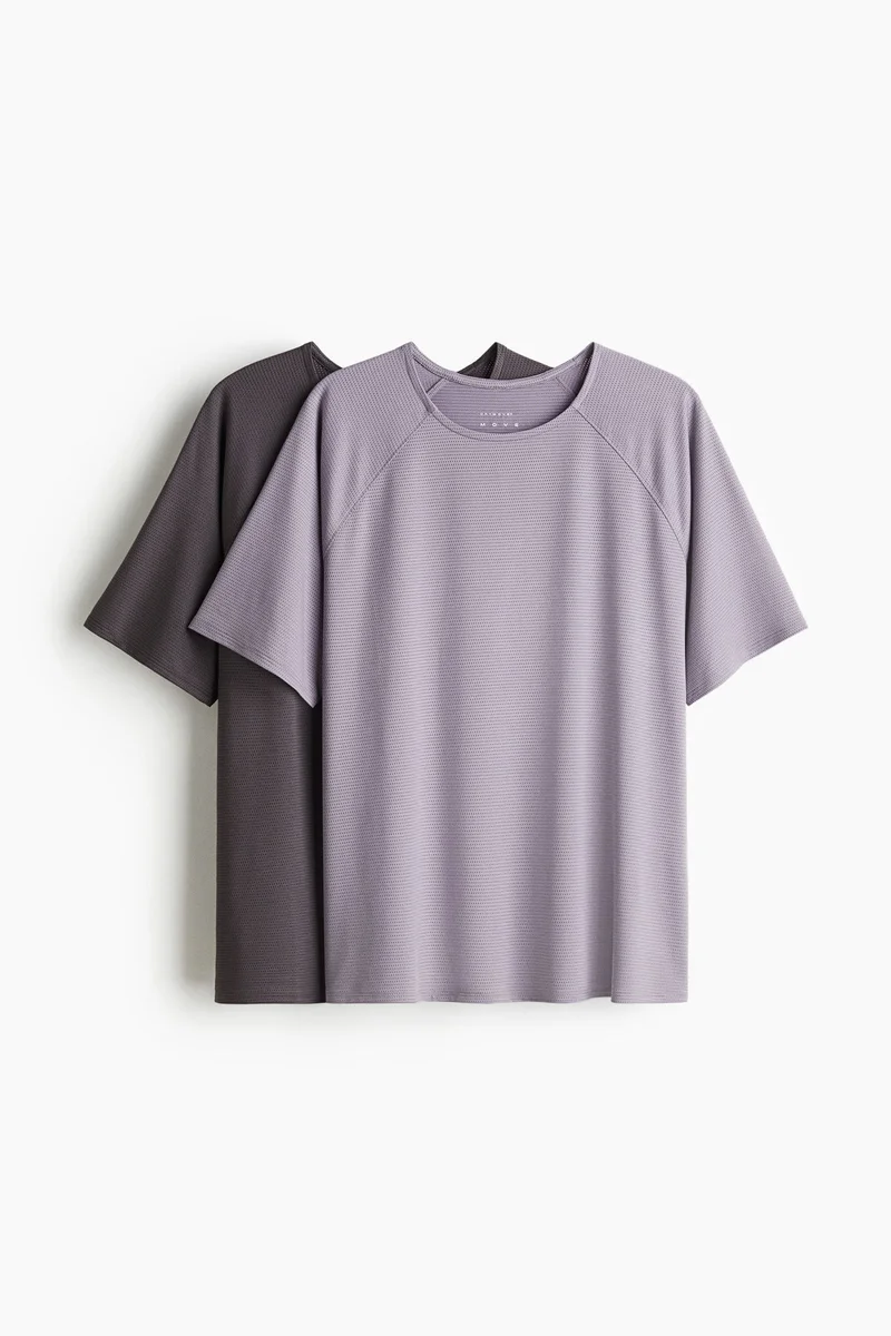 اتش اند ام بلوزات رياضية من نسيج دراي موف عبوة من قطعتين