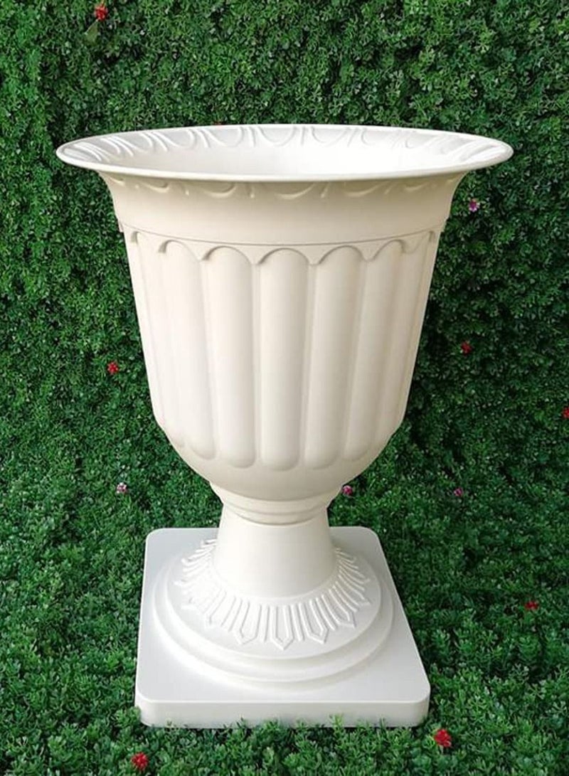 لينجوي وعاء نباتات زهور بلاستيك أبيض 29.5x36.5x29.5 سم  - Image 4