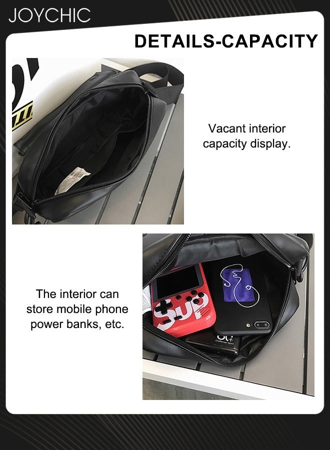 Joychic حقيبة كتف صغيرة للرجال على الطراز الياباني كاجوال من البولي يوريثان مقاومة للماء ومقاومة للاهتراء للأولاد حقيبة كروس باللون الأسود للمدرسة والتسوق في الهواء الطلق - Image 2