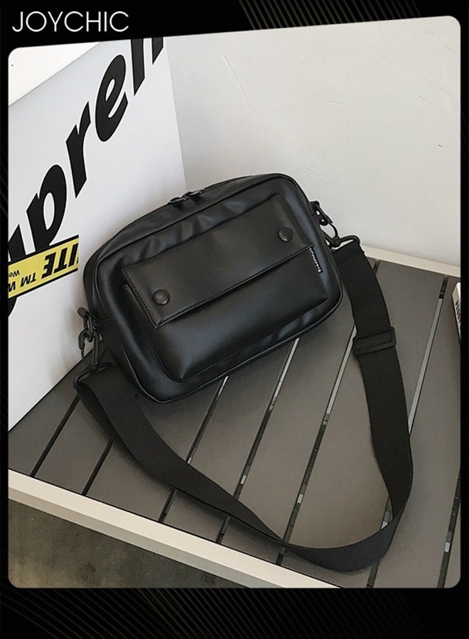 Joychic حقيبة كتف صغيرة للرجال على الطراز الياباني كاجوال من البولي يوريثان مقاومة للماء ومقاومة للاهتراء للأولاد حقيبة كروس باللون الأسود للمدرسة والتسوق في الهواء الطلق - Image 1