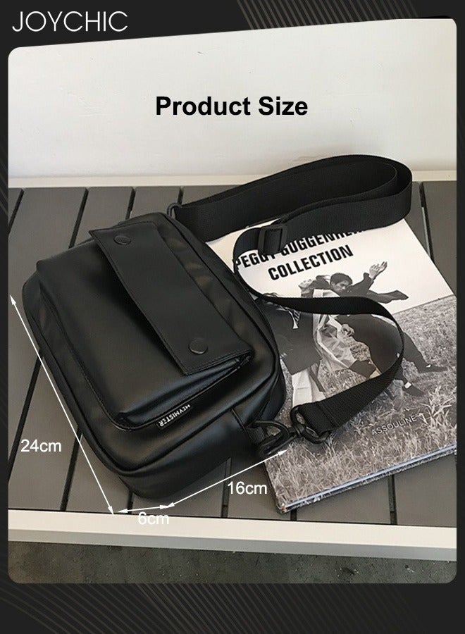 Joychic حقيبة كتف صغيرة للرجال على الطراز الياباني كاجوال من البولي يوريثان مقاومة للماء ومقاومة للاهتراء للأولاد حقيبة كروس باللون الأسود للمدرسة والتسوق في الهواء الطلق - Image 5