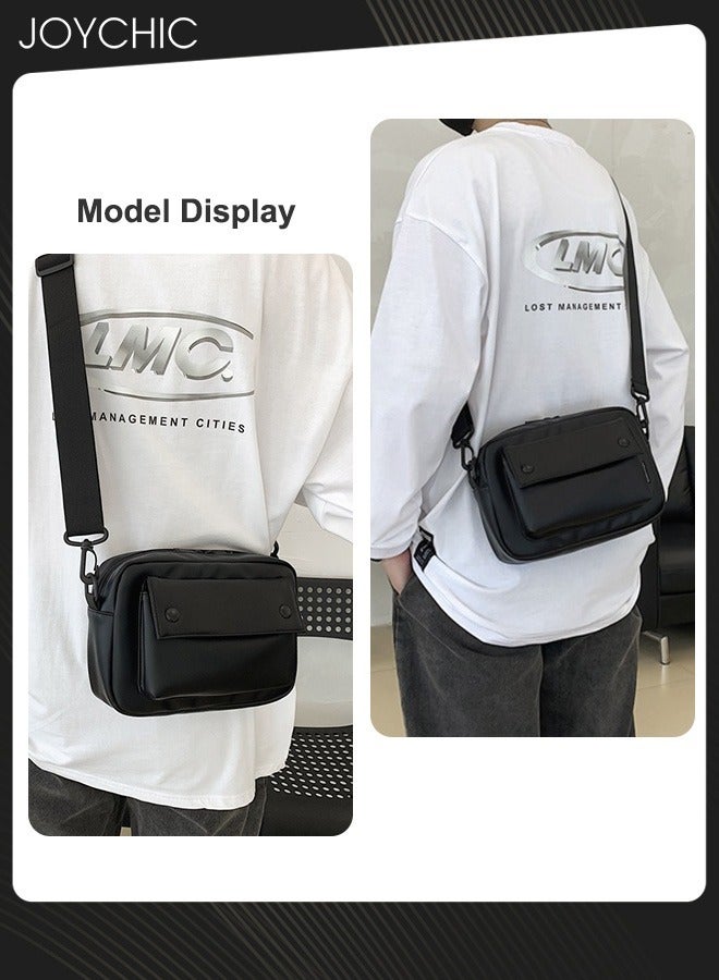 Joychic حقيبة كتف صغيرة للرجال على الطراز الياباني كاجوال من البولي يوريثان مقاومة للماء ومقاومة للاهتراء للأولاد حقيبة كروس باللون الأسود للمدرسة والتسوق في الهواء الطلق - Image 4