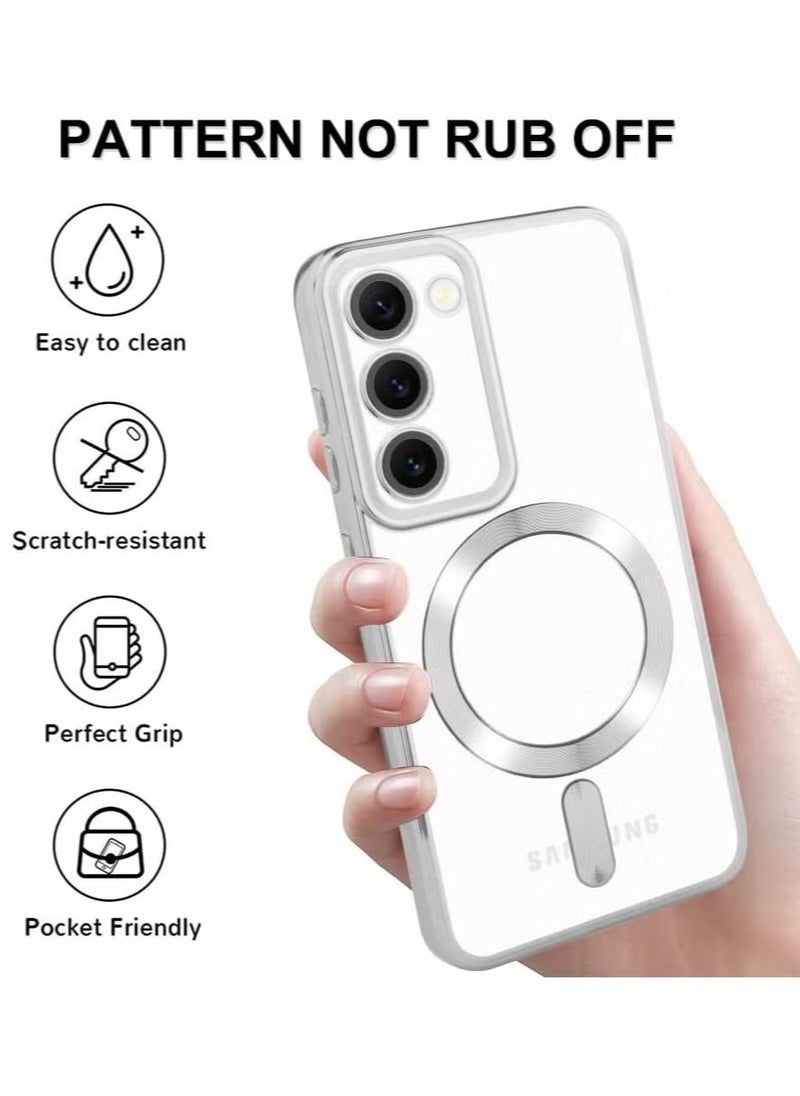 Generic Magnetic Clear Case for Galaxy S23 Plus Case,Compatible with MagSafe, Love Heart Design Electroplated Case Soft TPU Shockproof Full Camera Lens Protective Case for Samsung Galaxy S23 Plus  - Image 2