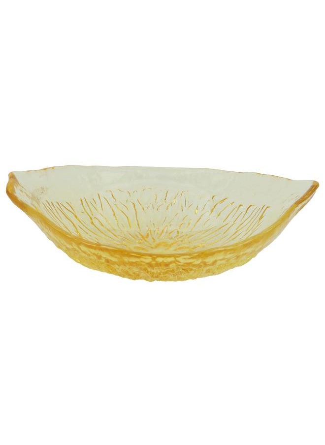 Alsaif Glass Serving Bowl 15X11X3.5 Cm Yellow 