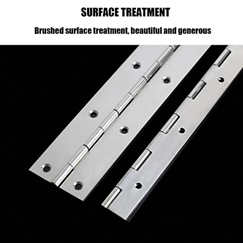 EPHECH 20Inch Continuous & Piano Hinges, 2PCS Heavy Duty Stainless Steel Piano Hinge, Smooth Polished Folding Continuous Hinge, 0.04inch Leaf Thickness, 1.2inch Open Width - Image 3
