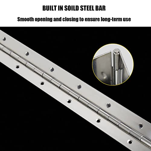 EPHECH 20Inch Continuous & Piano Hinges, 2PCS Heavy Duty Stainless Steel Piano Hinge, Smooth Polished Folding Continuous Hinge, 0.04inch Leaf Thickness, 1.2inch Open Width - Image 5