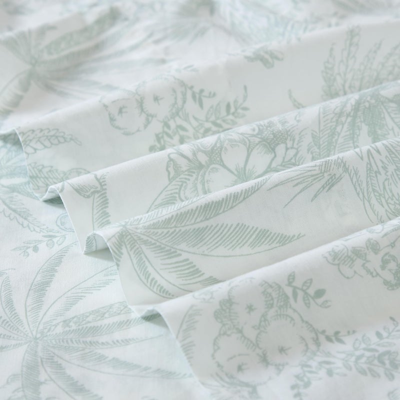 TOMMY Bahama Tommy Bahama - Queen Sheets  Cotton Percale Bedding Set  Crisp & Cool  Stylish Bedding Set (Pen and Ink Palm Green  Queen)  - Image 5