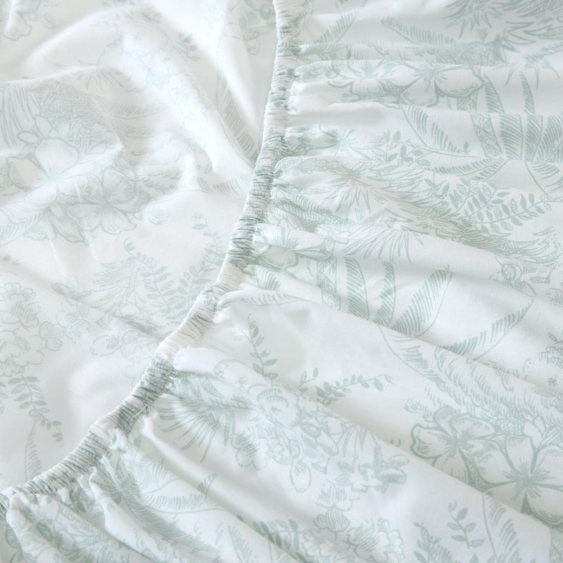 TOMMY Bahama Tommy Bahama - Queen Sheets  Cotton Percale Bedding Set  Crisp & Cool  Stylish Bedding Set (Pen and Ink Palm Green  Queen)  - Image 4