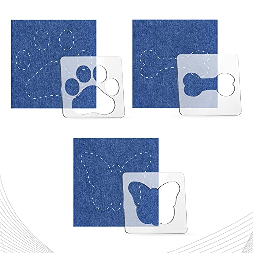 Kapyoo 3Pcs Free Motion Quilting Rulers and Templates Set Butterfly Pet Footprint Bone Pattern 1/8 inch Thick Acrylic Quilting Templates for Domestic Sewing Machines with Non-Slip Grips (Style B)… - Image 3