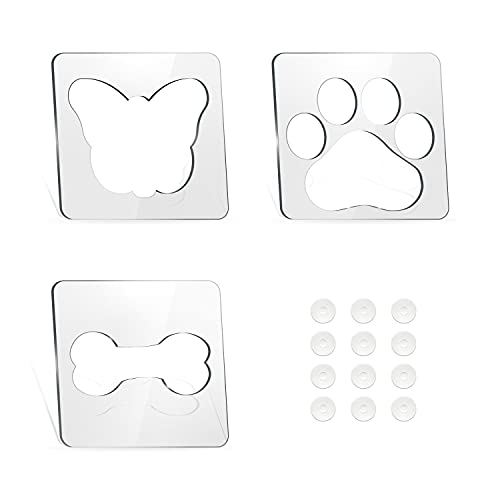 Kapyoo 3Pcs Free Motion Quilting Rulers and Templates Set Butterfly Pet Footprint Bone Pattern 1/8 inch Thick Acrylic Quilting Templates for Domestic Sewing Machines with Non-Slip Grips (Style B)… - Image 1