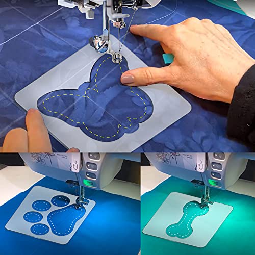 Kapyoo 3Pcs Free Motion Quilting Rulers and Templates Set Butterfly Pet Footprint Bone Pattern 1/8 inch Thick Acrylic Quilting Templates for Domestic Sewing Machines with Non-Slip Grips (Style B)… - Image 5